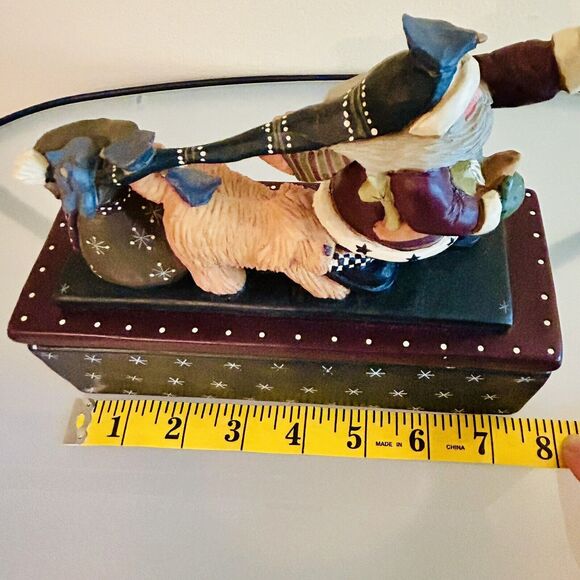 Williraye Studio Christmas Santa Candy Cane With Dog Cat Figurine Candle Box - Picture 14 of 16
